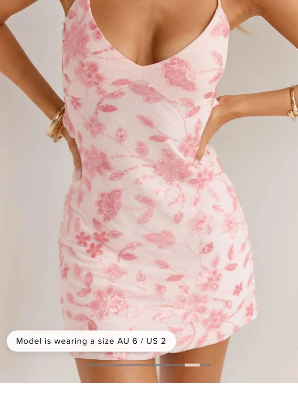 Beginning Boutique Pink Sequin Party Mini dress size US 0 like new condition - Picture 4 of 6